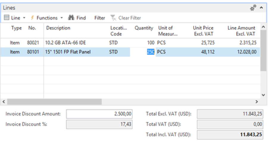 New in Dynamics NAV 2015 – Total and Discount Amounts on Sales and Purchase Documents